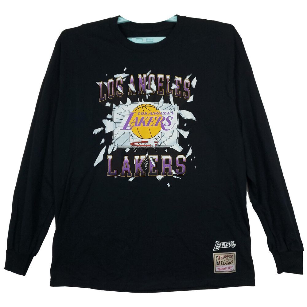 LA Lakers Mitchell & Ness NBA Large Longsleeve Shirt Shattered Art New